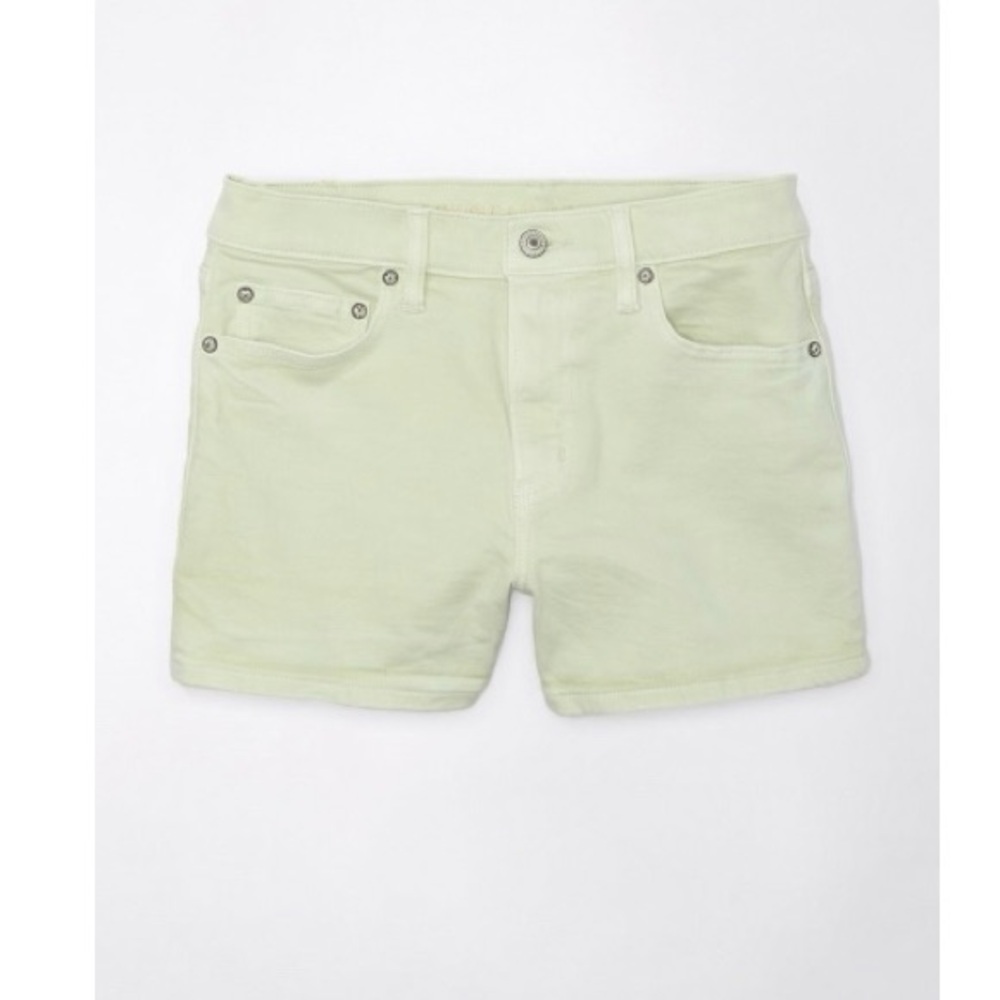 American Eagle Stretch Super High-Waisted Relaxed Short in Green Sand Size 6